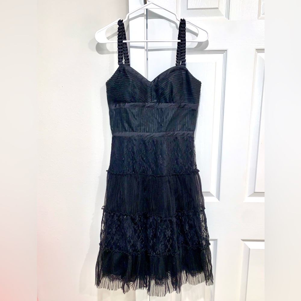 Antonio Melani Black Cocktail Semi Formal Lace Dress size 4